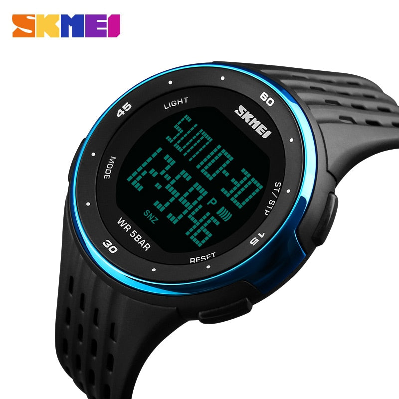 Men Digital Watch LED Display Waterproof