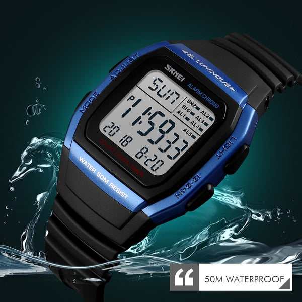 Sports Digital Watch Waterproof Alarm Man